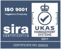 ISO9001 donkerblauw op wit